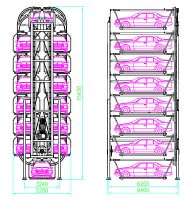 Sistema de estacionamiento rotativo vertical eléctrico para ahorrar espacio y soluciones de estacionamiento convenientes