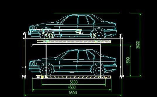 Diseño sin vigas Elevador hidráulico de cuatro columnas para estacionamiento limitado y problemas de huella grande