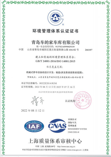 China Qingdao Car Home Garage Co.,Ltd certificaciones